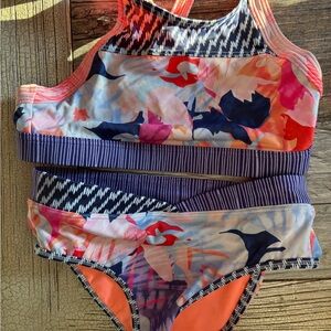 Athleta Kids Bikini - Pink, Orange, and Blue